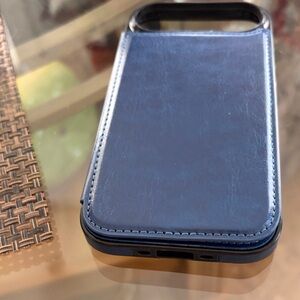 Premium Navy Leather Phone Case